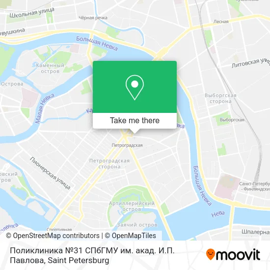 Поликлиника №31 СПбГМУ им. акад. И.П. Павлова map