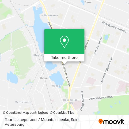 Горные вершины / Mountain peaks map