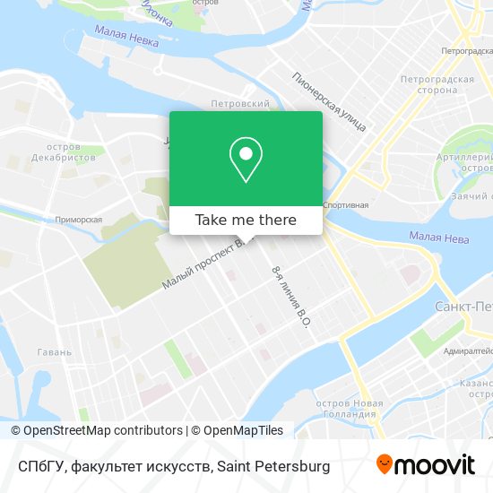 СПбГУ, факультет искусств map