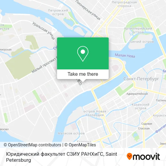 Юридический факультет СЗИУ РАНХиГС map