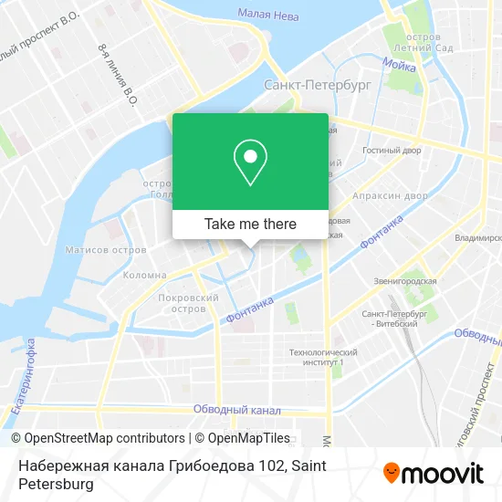 Набережная канала Грибоедова 102 map