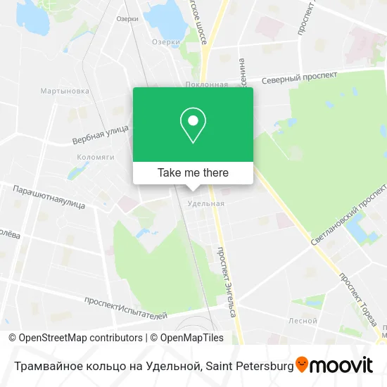 Трамвайное кольцо на Удельной map