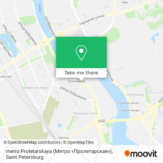 metro Proletarskaya (Метро «Пролетарская») map