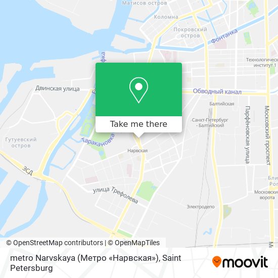 metro Narvskaya (Метро «Нарвская») map