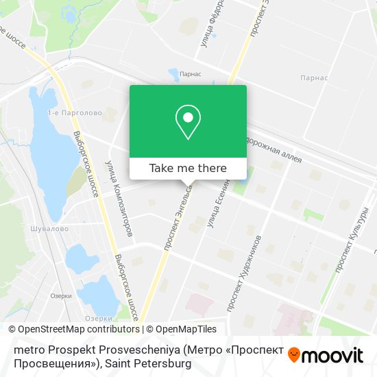 metro Prospekt Prosvescheniya (Метро «Проспект Просвещения») map