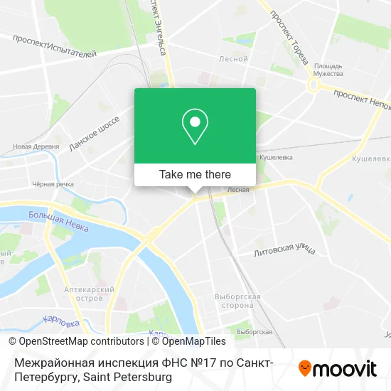 Межрайонная инспекция ФНС №17 по Санкт-Петербургу map