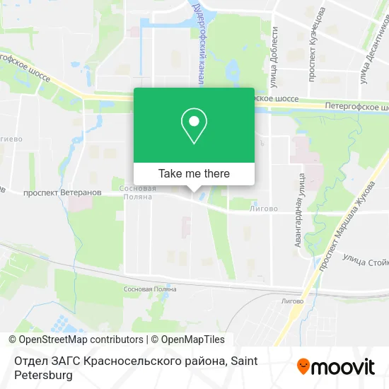 Отдел ЗАГС Красносельского района map