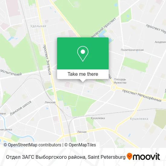 Отдел ЗАГС Выборгского района map