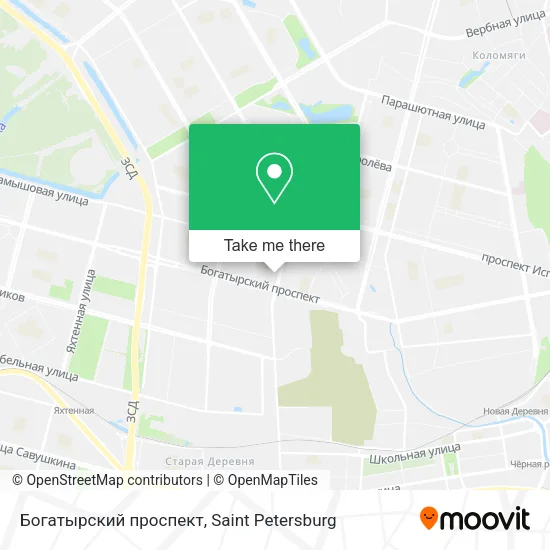 Богатырский проспект map