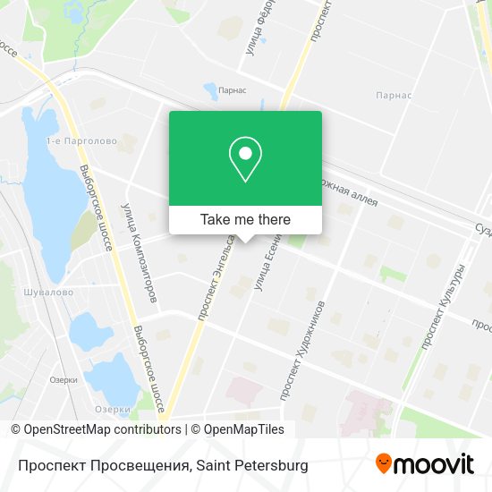 Проспект Просвещения map