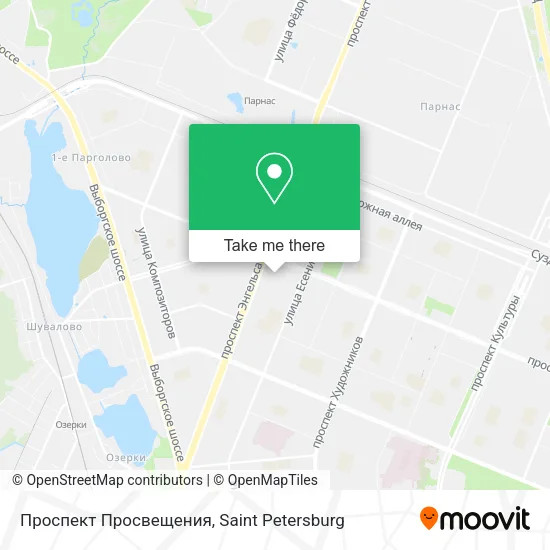 Проспект Просвещения map