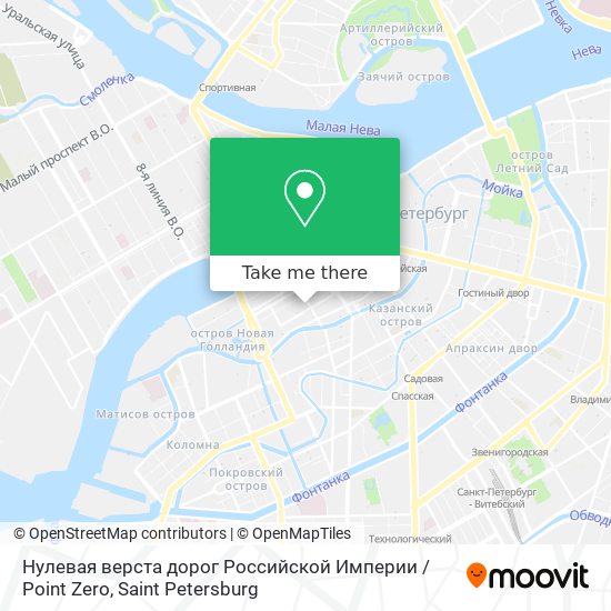 Нулевая верста дорог Российской Империи / Point Zero map