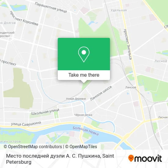 Место последней дуэли А. С. Пушкина map