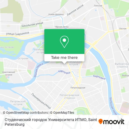 Студенческий городок Университета ИТМО map