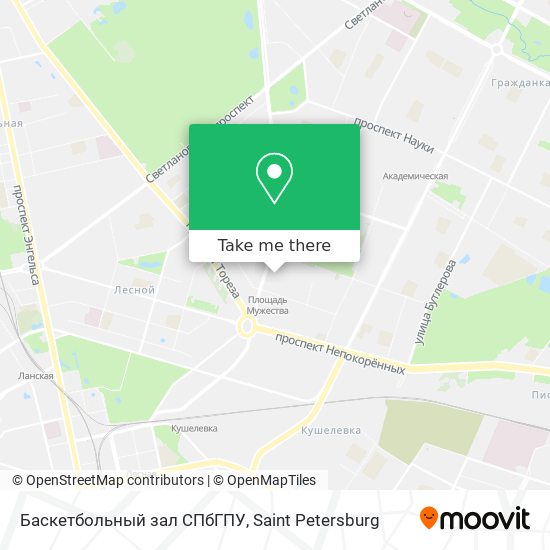 Баскетбольный зал СПбГПУ map