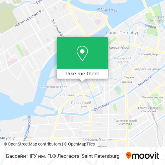 Бассейн НГУ им. П.Ф Лесгафта map