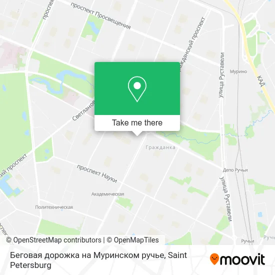 Беговая дорожка на Муринском ручье map