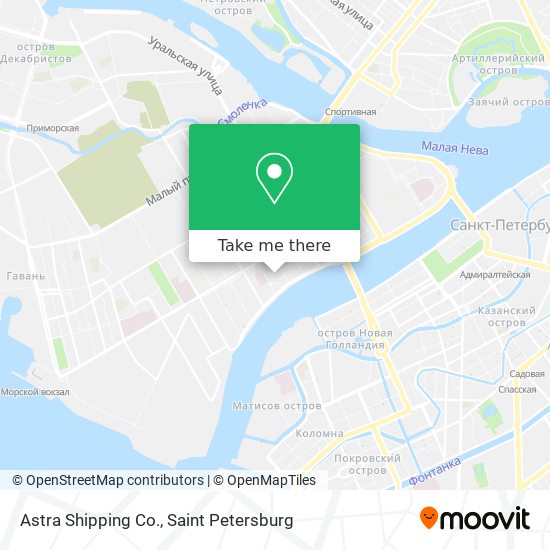 Astra Shipping Co. map