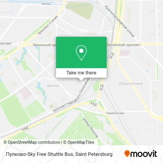Пулково-Sky Free Shuttle Bus map