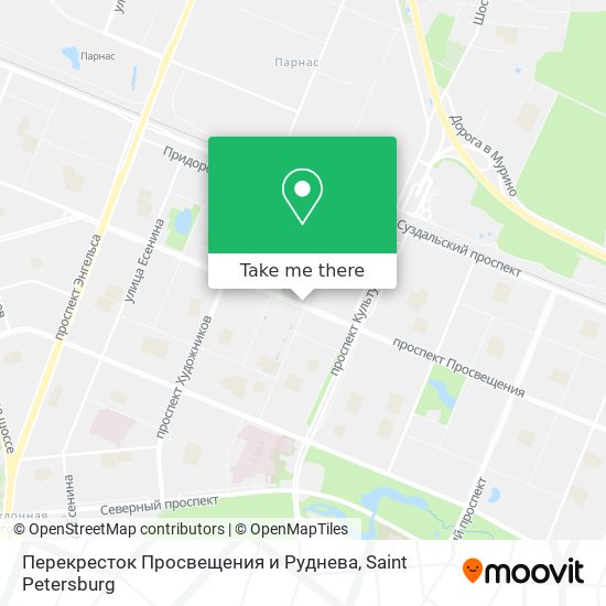 Перекресток Просвещения и Руднева map