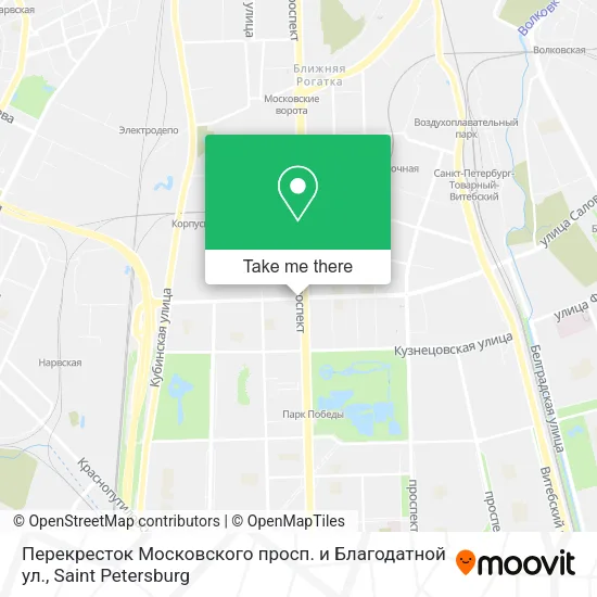 Перекресток Московского просп. и Благодатной ул. map