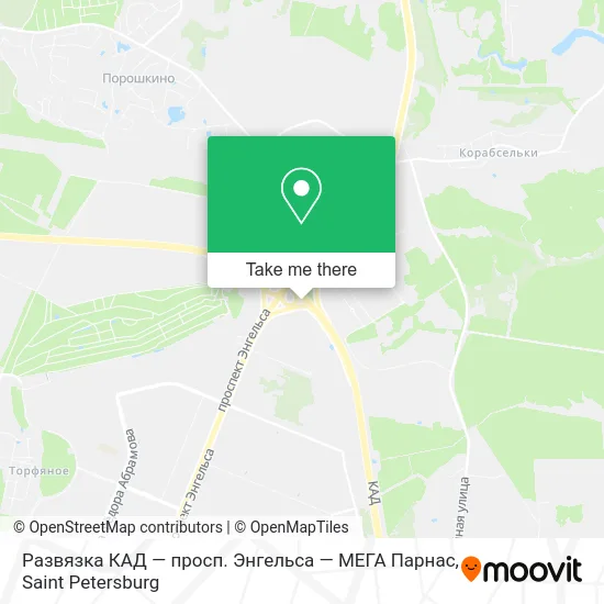 Развязка КАД — просп. Энгельса — МЕГА Парнас map