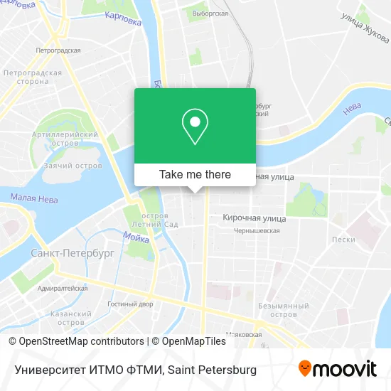Университет ИТМО ФТМИ map