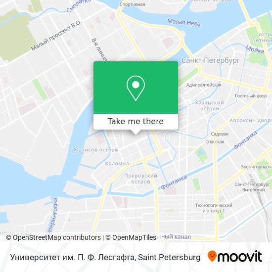 Университет им. П. Ф. Лесгафта map