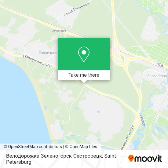 Велодорожка Зеленогорск-Сестрорецк map