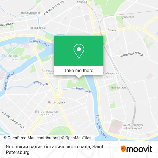 Японский садик ботанического сада map