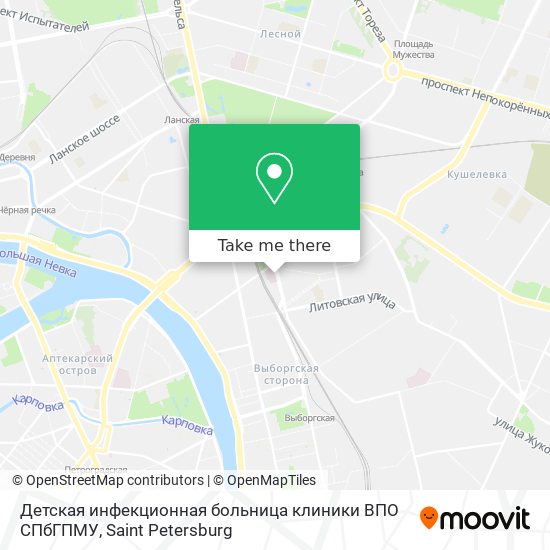 Детская инфекционная больница клиники ВПО СПбГПМУ map