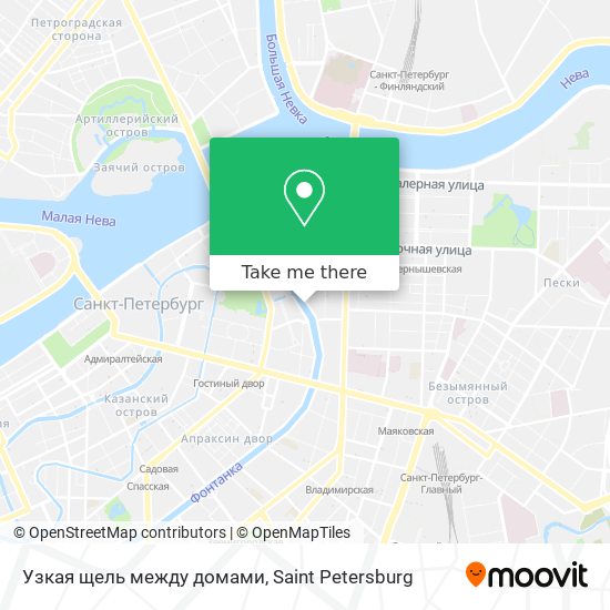Узкая щель между домами map
