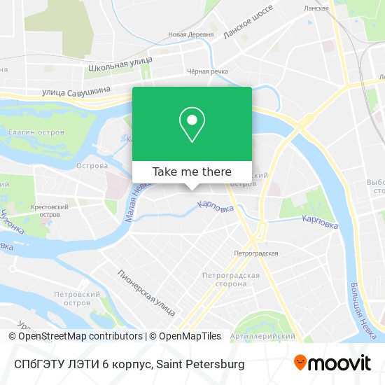 СПбГЭТУ  ЛЭТИ  6 корпус map