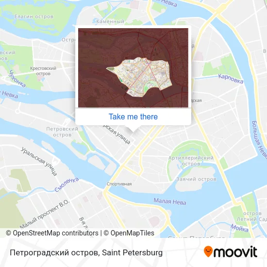 Петроградский остров map