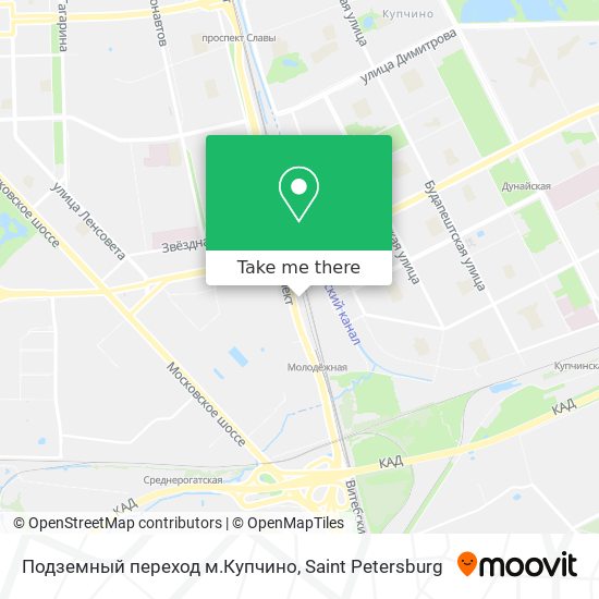 Подземный переход м.Купчино map