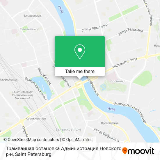 Трамвайная остановка  Администрация Невского р-н map