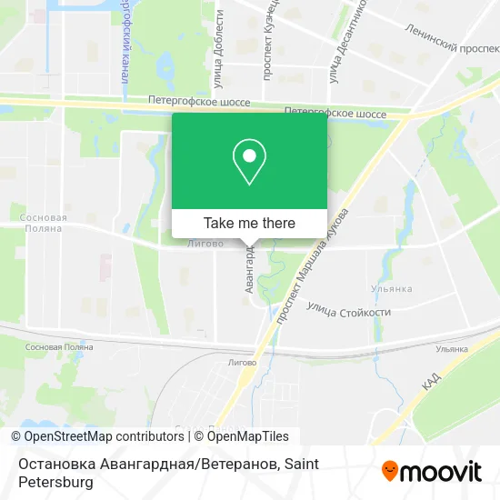 Остановка Авангардная / Ветеранов map