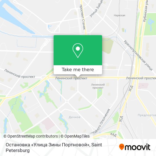 Остановка «Улица Зины Портновой» map