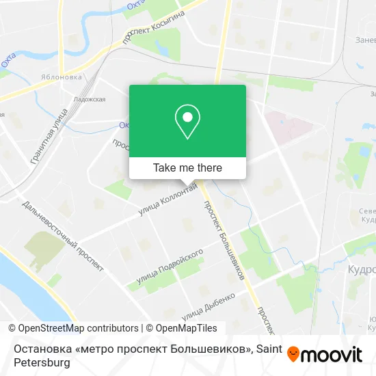 Остановка «метро проспект Большевиков» map