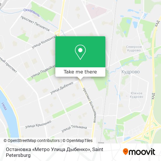 Остановка «Метро Улица Дыбенко» map