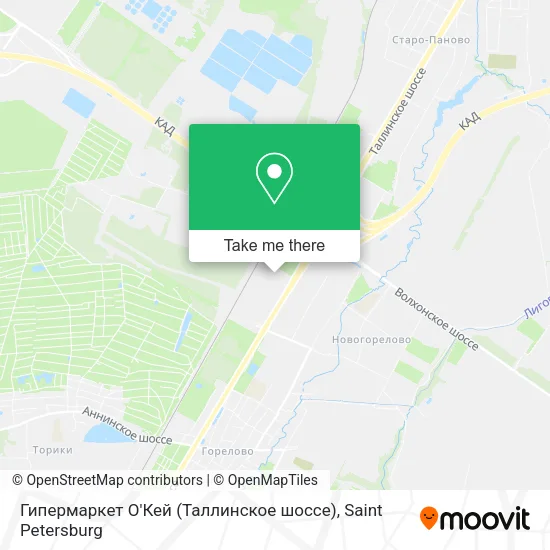 Гипермаркет О'Кей (Таллинское шоссе) map