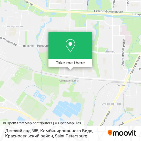 Детский сад №5, Комбинированного Вида, Красносельский район map