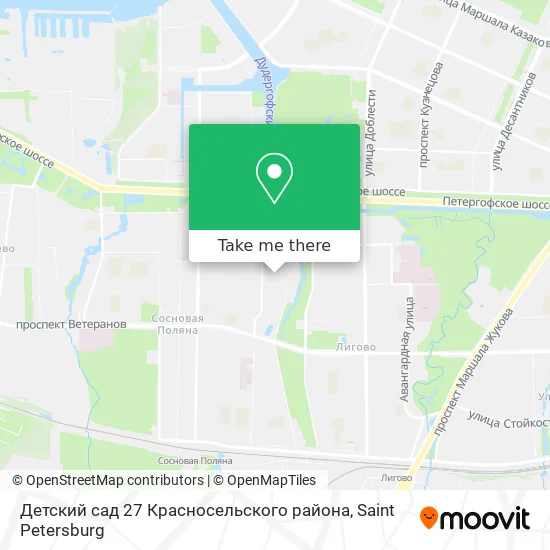 Детский сад 27 Красносельского района map