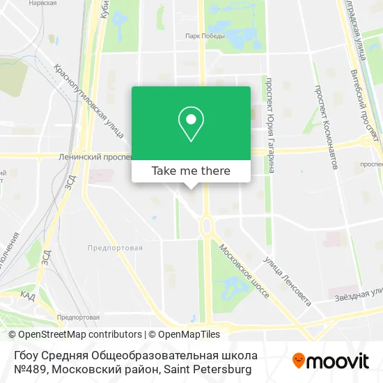 Гбоу Средняя Общеобразовательная школа №489, Московский район map