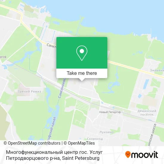 Многофункциональный центр гос. Услуг Петродворцового р-на map