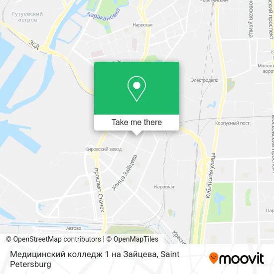 Медицинский колледж 1 на Зайцева map