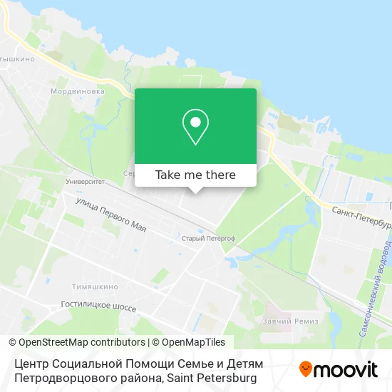 Центр Социальной Помощи Семье и Детям Петродворцового района map