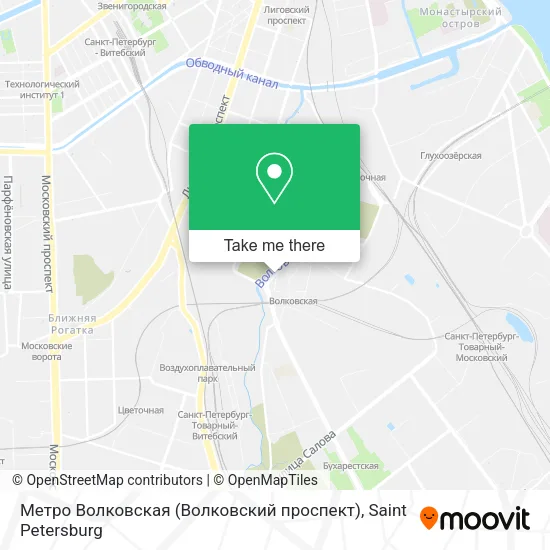Метро Волковская (Волковский проспект) map