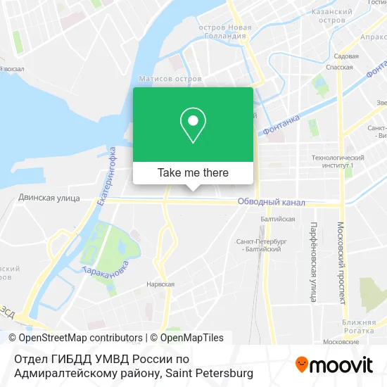 Отдел ГИБДД УМВД России по Адмиралтейскому району map