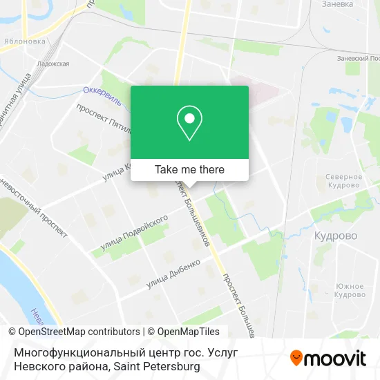 Многофункциональный центр гос. Услуг Невского района map